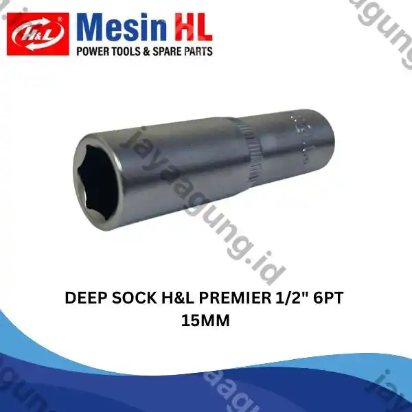 DEEP SOCK H&L PREMIER 1/2" 6PT 15MM (HHTS0038)