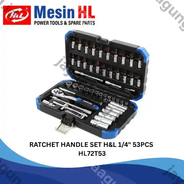 RATCHET HANDLE SET H&L 1/4" 53PCS HL72T53