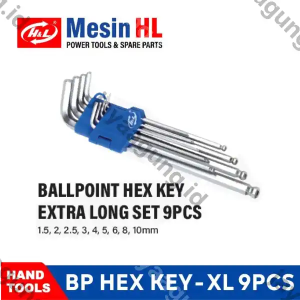 KUNCI L SET BALLPOINT PANJANG H&L (9PCS) HHTB0001