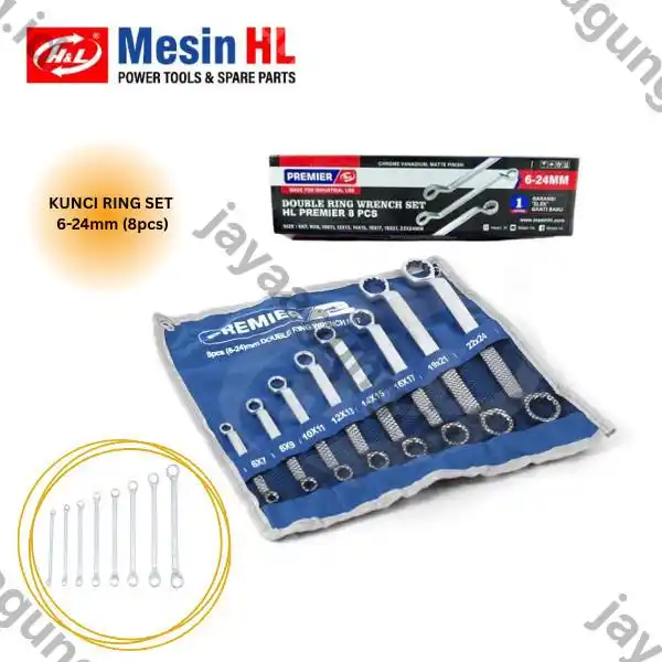 KUNCI RING SET H&L PREMIER 6-24MM (8PCS) HHTD0041