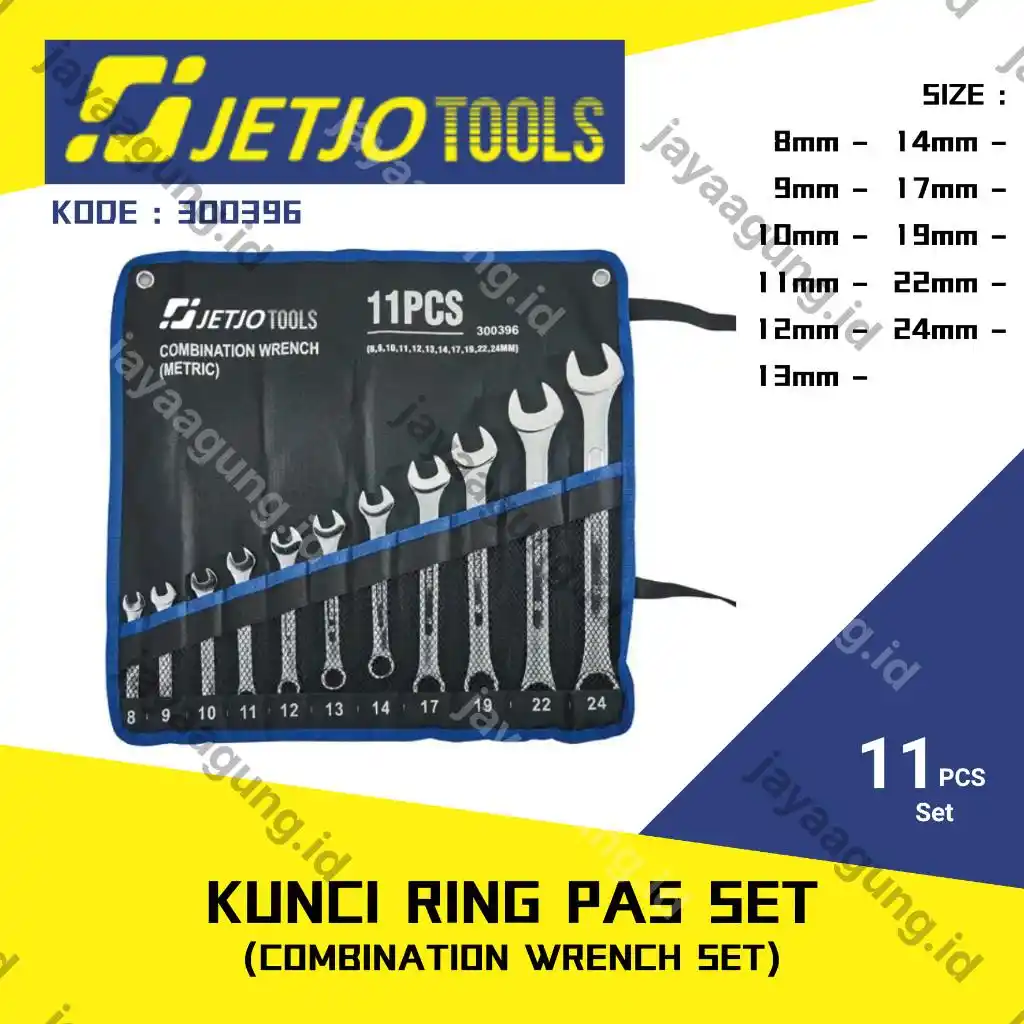 KUNCI RING PAS SET JETJO 8-24MM (11PCS) 300396