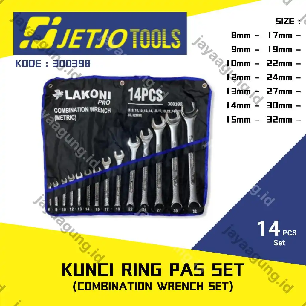 KUNCI RING PAS SET JETJO 8-32MM (14PCS) 300398