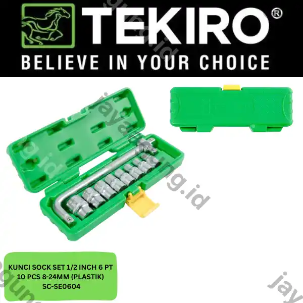 SOCK SET 1/2" TEKIRO 6PT 10PCS 8-24MM (PLASTIK) SC-SE0604