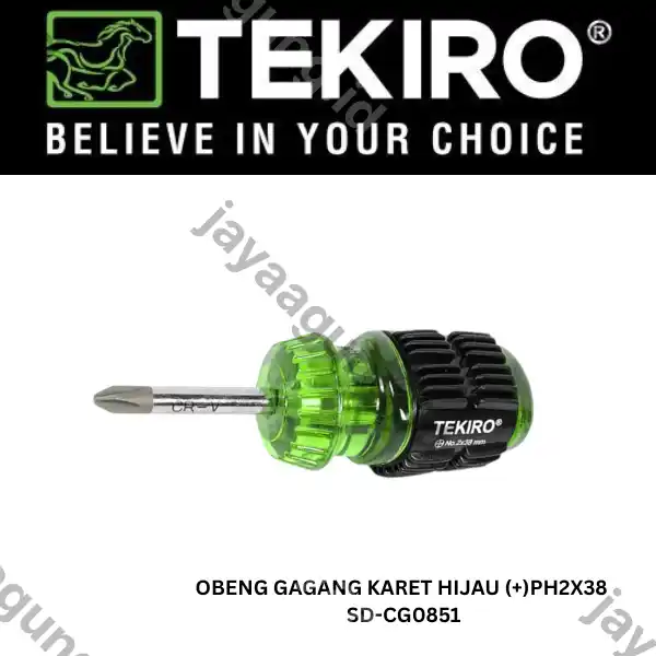 OBENG GAGANG KARET HIJAU TEKIRO(+)PH2X38 SD-CG0851