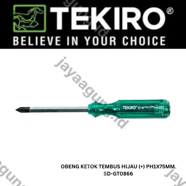 OBENG KETOK TEMBUS HIJAU TEKIRO (+) PH1X75MM SD-GT0866