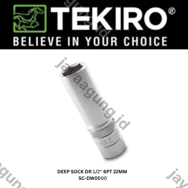 DEEP SOCK TEKIRO DR 1/2" 6PT 22MM SC-DW0500