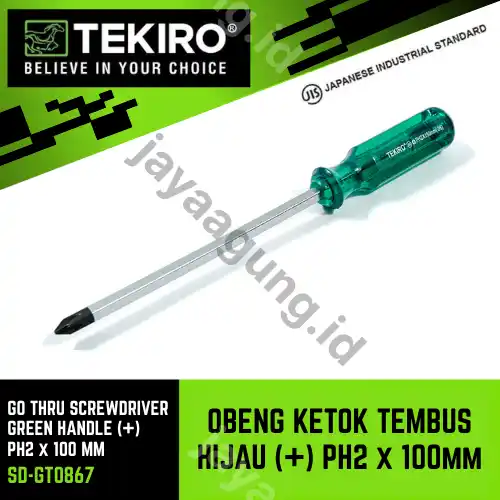 OBENG KETOK TEMBUS HIJAU TEKIRO (+) PH2X100MM SD-GT0867