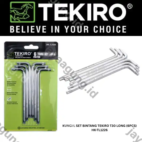 KUNCI L SET BINTANG TEKIRO T30 LONG (6PCS) HK-TL1226