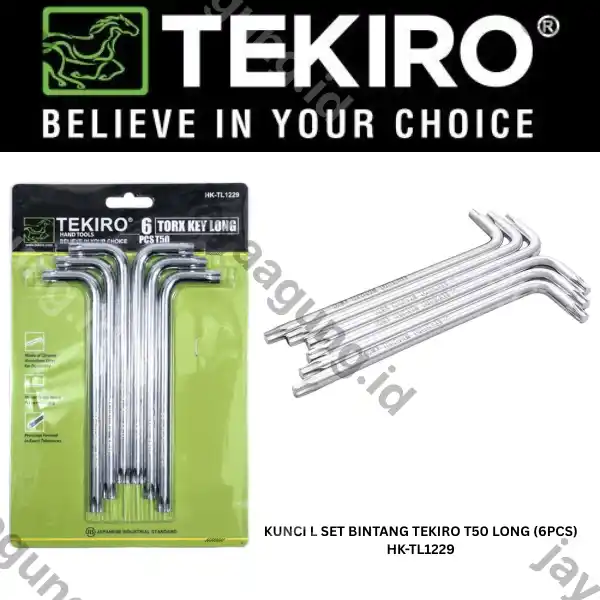 KUNCI L SET BINTANG TEKIRO T50 LONG (6PCS) HK-TL1229
