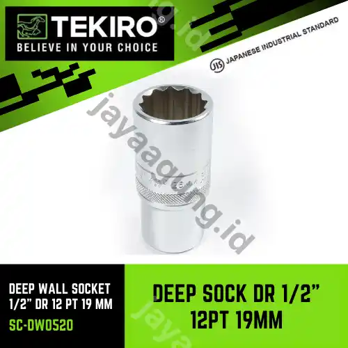 DEEP SOCK TEKIRO DR 1/2" 12PT 19MM SC-DW0520