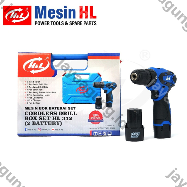 Gambar C.LESS DRILL BOX SET H&L HL312-2 BATERAI ke-2