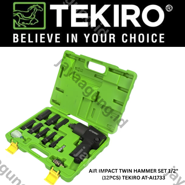 AIR IMPACT TWIN HAMMER SET 1/2" (12PCS) TEKIRO AT-AI1733