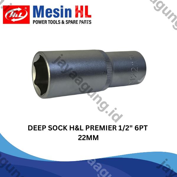 DEEP SOCK H&L PREMIER 1/2" 6PT 22MM (HHTS0045)