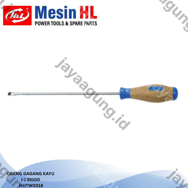 Gambar OBENG GAGANG KAYU H&L 3X100(-) HHTW0018 ke-2
