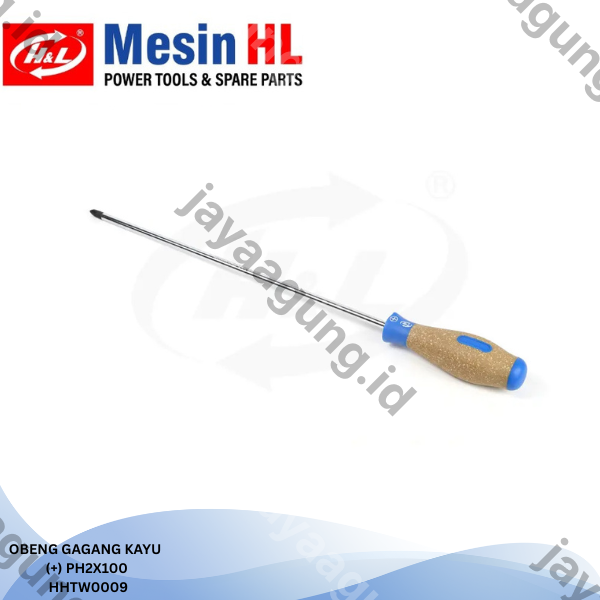 Gambar OBENG GAGANG KAYU H&L PH2X100(+) HHTW0009 ke-2