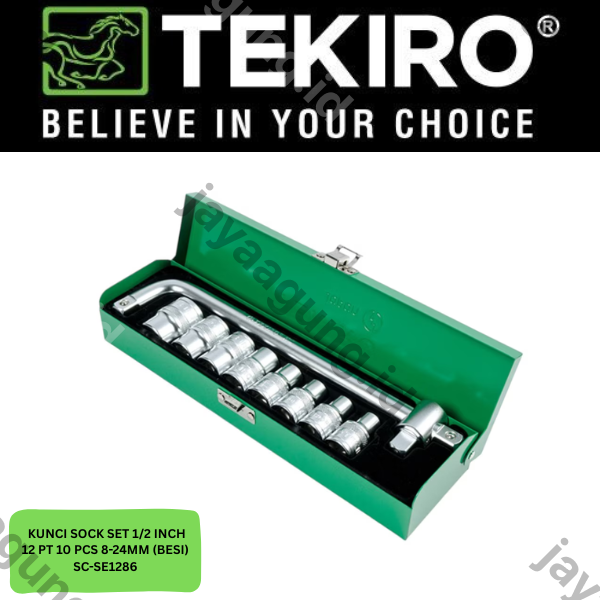 Gambar SOCK SET 1/2" TEKIRO 12PT 10PCS 8-24MM (BESI) SC-SE1286 ke-3