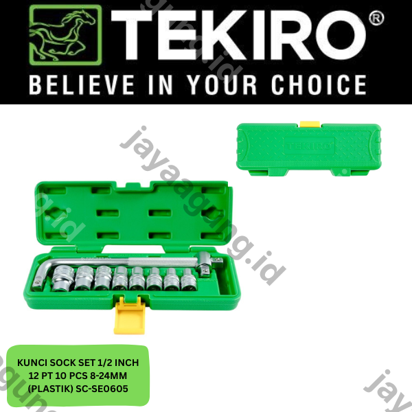 SOCK SET 1/2" TEKIRO 12PT 10PCS 8-24MM (PLASTIK) SC-SE0605