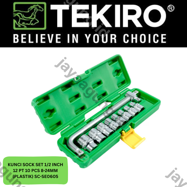 Gambar SOCK SET 1/2" TEKIRO 12PT 10PCS 8-24MM (PLASTIK) SC-SE0605 ke-2