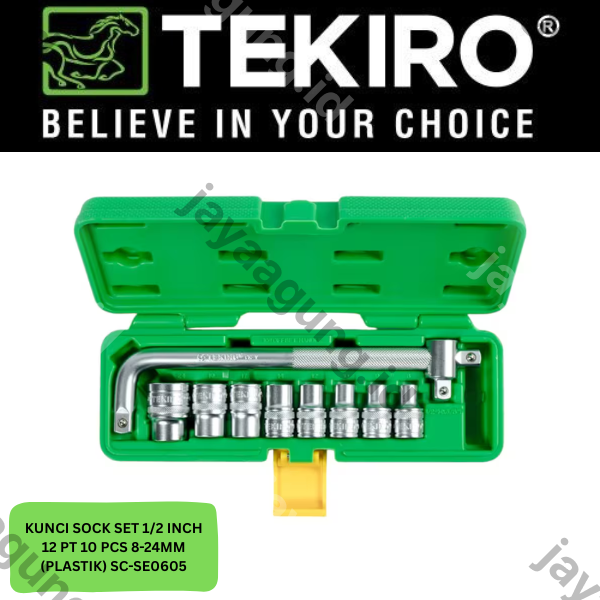 Gambar SOCK SET 1/2" TEKIRO 12PT 10PCS 8-24MM (PLASTIK) SC-SE0605 ke-3