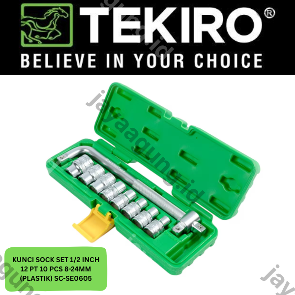 Gambar SOCK SET 1/2" TEKIRO 12PT 10PCS 8-24MM (PLASTIK) SC-SE0605 ke-4