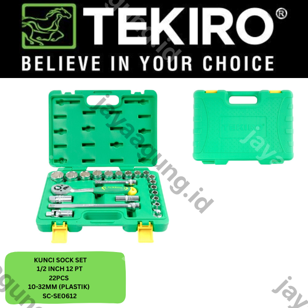 SOCK SET 1/2" TEKIRO 12PT 22PCS 10-32MM (PLASTIK) SC-SE0612