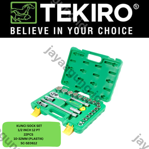 Gambar SOCK SET 1/2" TEKIRO 12PT 22PCS 10-32MM (PLASTIK) SC-SE0612 ke-3