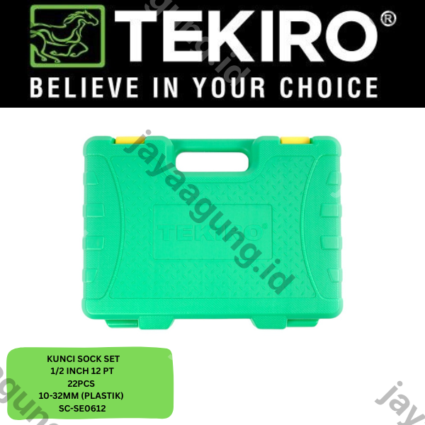 Gambar SOCK SET 1/2" TEKIRO 12PT 22PCS 10-32MM (PLASTIK) SC-SE0612 ke-4
