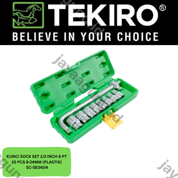 Gambar SOCK SET 1/2" TEKIRO 6PT 10PCS 8-24MM (PLASTIK) SC-SE0604 ke-3