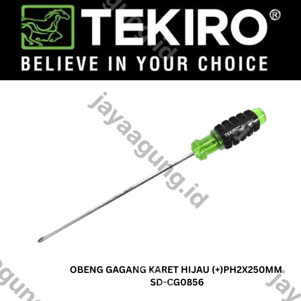 Gambar OBENG GAGANG KARET HIJAU TEKIRO(+)PH2X250MM SD-CG0856 ke-2