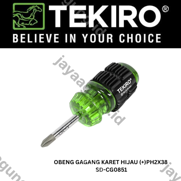Gambar OBENG GAGANG KARET HIJAU TEKIRO(+)PH2X38 SD-CG0851 ke-2