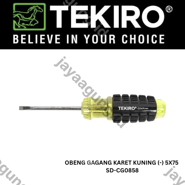OBENG GAGANG KARET KUNING TEKIRO (-) 5X75 SD-CG0858