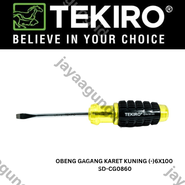 OBENG GAGANG KARET KUNING TEKIRO(-)6X100 SD-CG0860