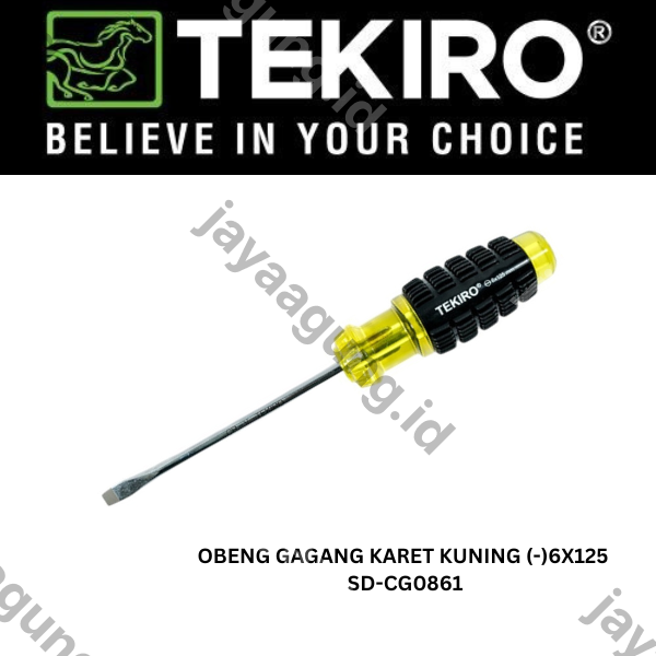 Gambar OBENG GAGANG KARET KUNING TEKIRO(-)6X125 SD-CG0861 ke-2