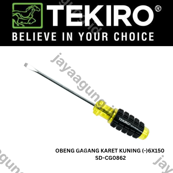 Gambar OBENG GAGANG KARET KUNING TEKIRO(-)6X150 SD-CG0862 ke-2