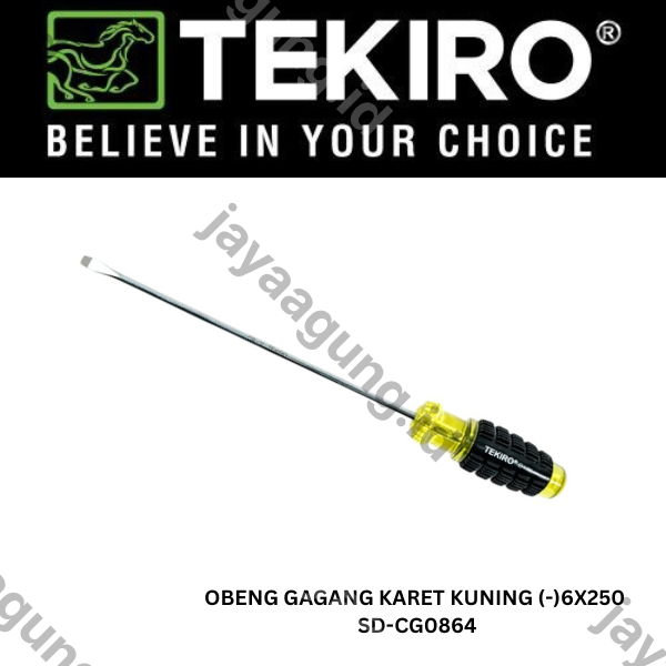 Gambar OBENG GAGANG KARET KUNING TEKIRO(-)6X250 SD-CG0864 ke-2