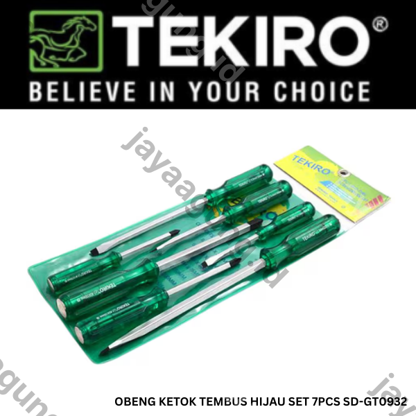 OBENG KETOK TEMBUS HIJAU SET TEKIRO 7PCS SD-GT0932