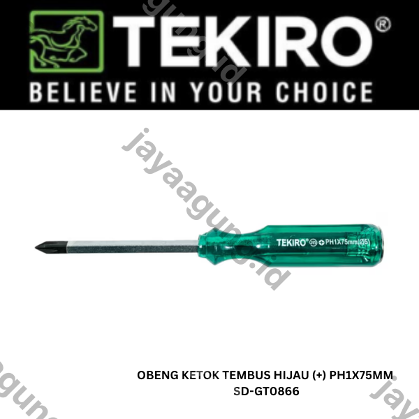 OBENG KETOK TEMBUS HIJAU TEKIRO (+) PH1X75MM SD-GT0866