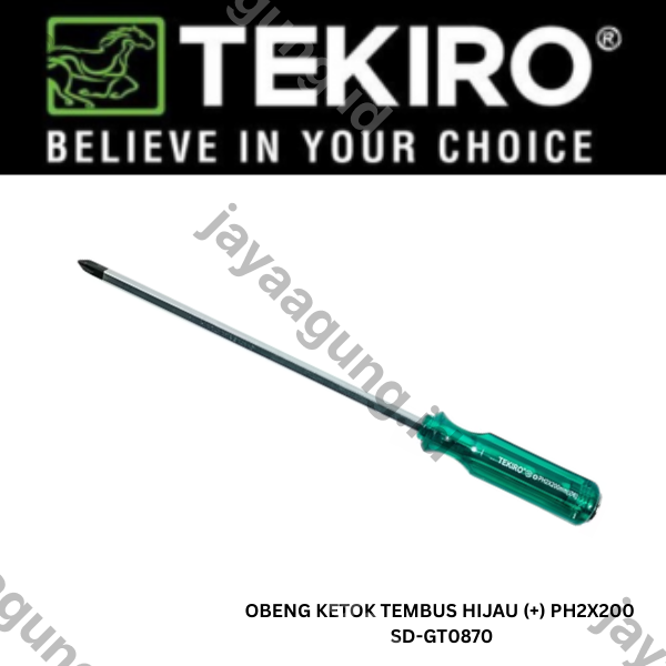 Gambar OBENG KETOK TEMBUS HIJAU TEKIRO (+) PH2X200 SD-GT0870 ke-3