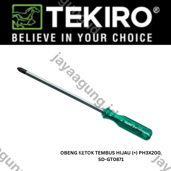 Gambar OBENG KETOK TEMBUS HIJAU TEKIRO (+) PH3X200 SD-GT0871 ke-3