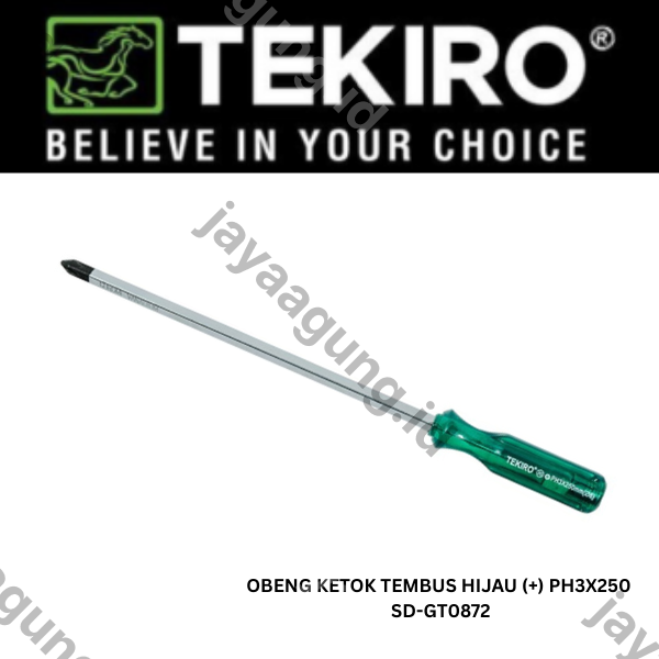 Gambar OBENG KETOK TEMBUS HIJAU TEKIRO (+) PH3X250 SD-GT0872 ke-3