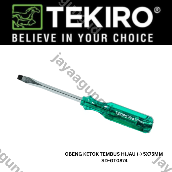 OBENG KETOK TEMBUS HIJAU TEKIRO (-) 5X75MM SD-GT0874