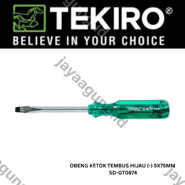 Gambar OBENG KETOK TEMBUS HIJAU TEKIRO (-) 5X75MM SD-GT0874 ke-3