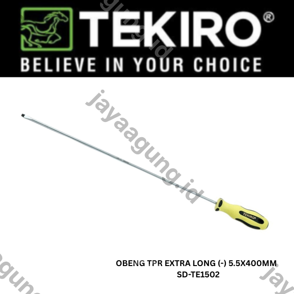 Gambar OBENG TPR EXTRA LONG TEKIRO 5.5X400MM (-) SD-TE1502 ke-2