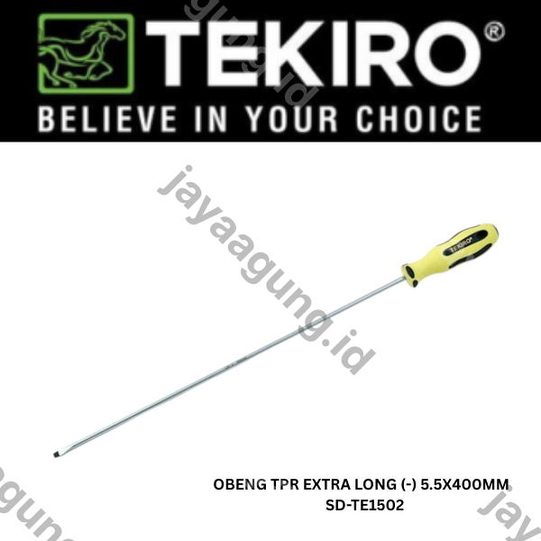 Gambar OBENG TPR EXTRA LONG TEKIRO 5.5X400MM (-) SD-TE1502 ke-3