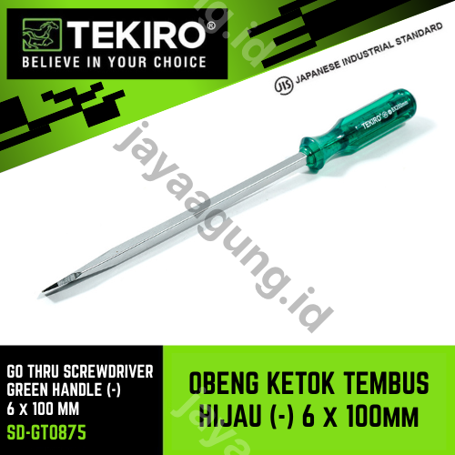 OBENG KETOK TEMBUS HIJAU TEKIRO (-) 6X100MM SD-GT0875