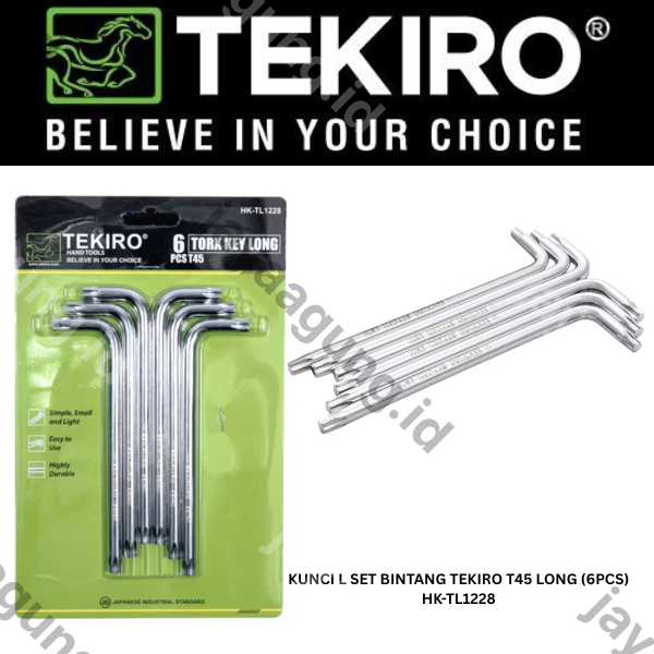 KUNCI L SET BINTANG TEKIRO T45 LONG (6PCS) HK-TL1228
