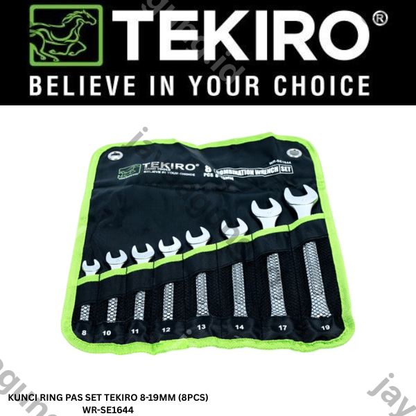 Gambar KUNCI RING PAS SET TEKIRO 8-19MM (8PCS) WR-SE1644 ke-2