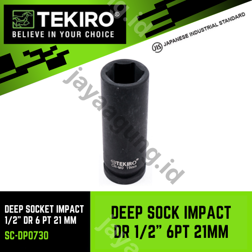 DEEP SOCK IMPACT TEKIRO 1/2" 6PT 21MM IS-DP0730