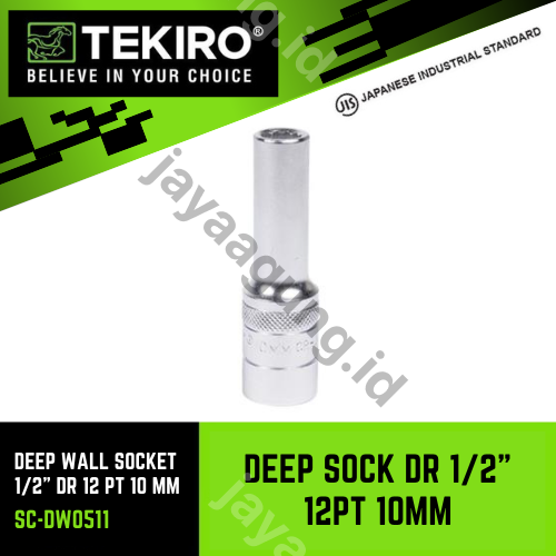 DEEP SOCK TEKIRO DR 1/2" 12PT 10MM SC-DW0511