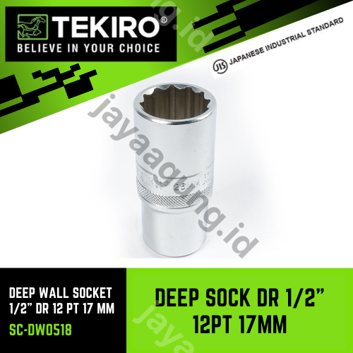 DEEP SOCK TEKIRO DR 1/2" 12PT 17MM SC-DW0518